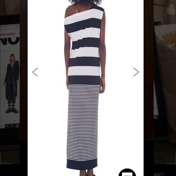 Norma kamali spliced drop shoulder dress - Picture 3 of 5